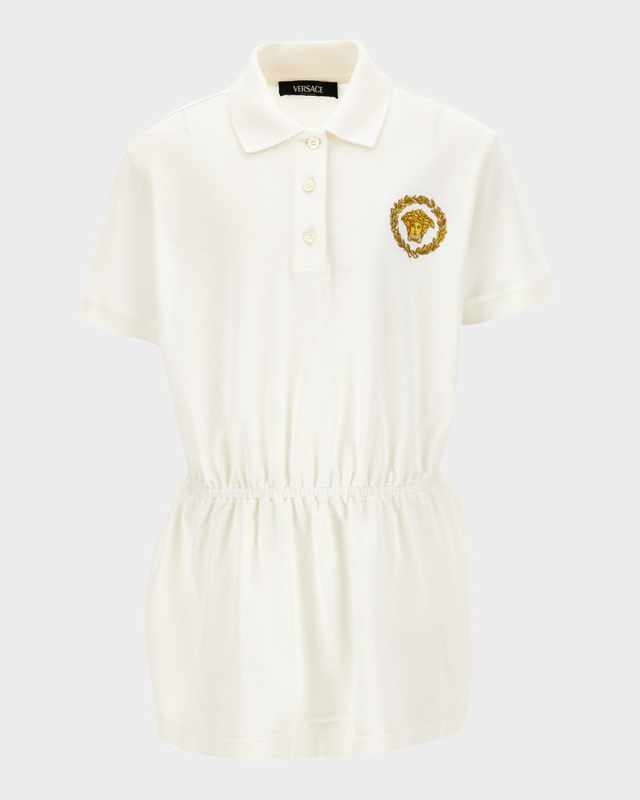 Girl's Pique Polo Dress W/ Medusa Emblem